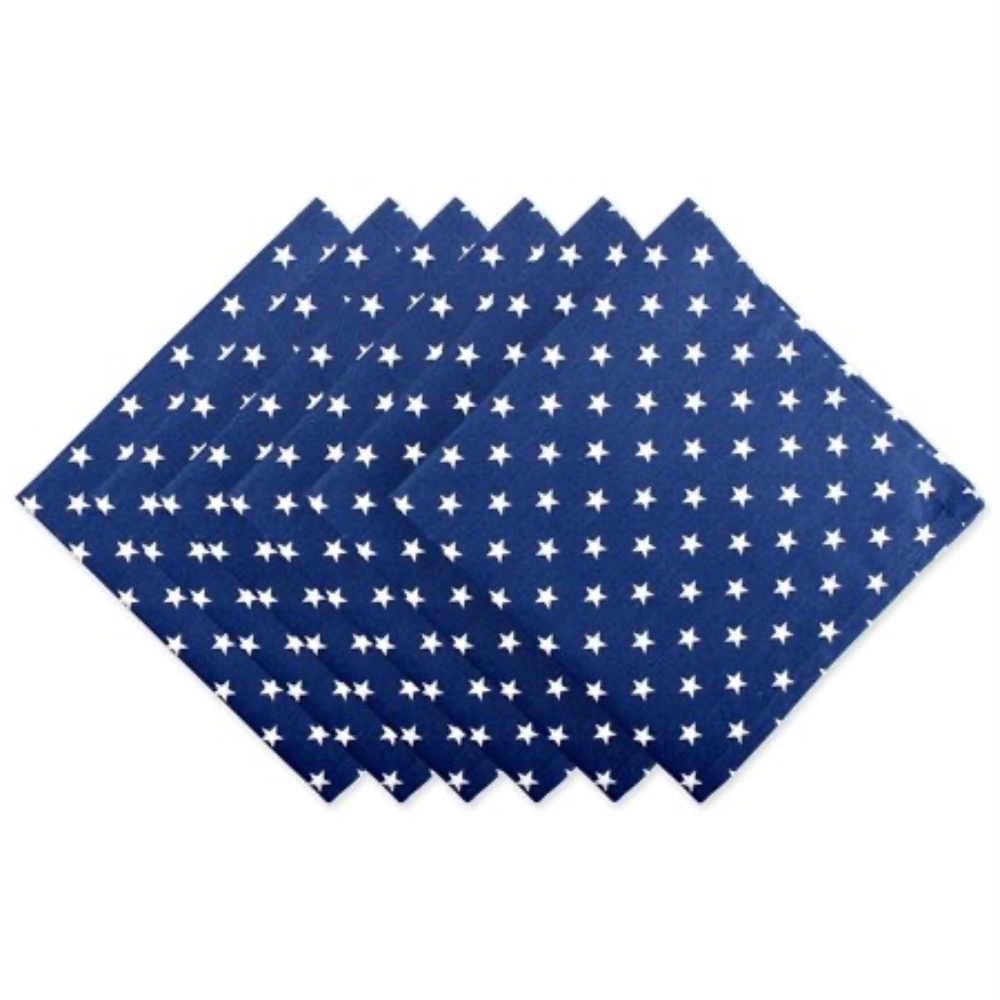 Design Imports Patriot Stars Cloth Napkins – Set of 6 – 20″ x 20″ – NWT